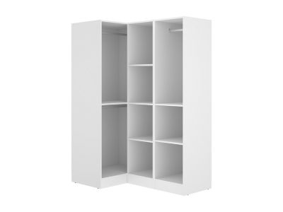 Armoire d'angle 3 portes - L132 cm - Blanc - LISTOWEL