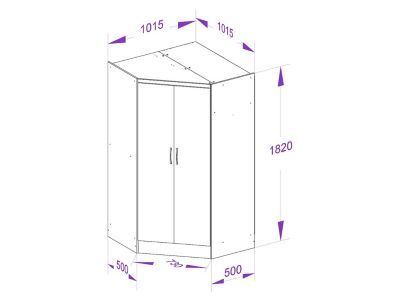 Armoire d'angle 8 portes et 2 tiroirs - L263 cm - Coloris : Naturel - FEOVA