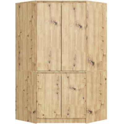 Armoire d'angle AKORD S100 Chêne Artisan 100 cm 4 portes façade Chêne Artisan 6 étagères 100x50x180 cm