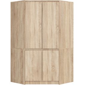 Armoire d'angle AKORD S100 Chêne Sonoma 100 cm 4 portes façade Chêne Sonoma 6 étagères 100x50x180 cm