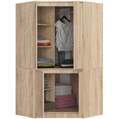 Armoire d'angle AKORD S100 Chêne Sonoma 100 cm 4 portes façade Chêne Sonoma 6 étagères 100x50x180 cm