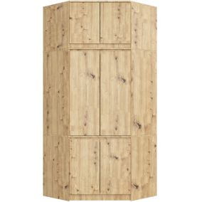 Armoire d'angle avec surmeuble AKORD S100 Chêne Artisan 100 cm 6 portes 100x50x235 cm