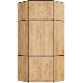 Armoire d'angle avec surmeuble AKORD S100 Chêne Craft 100 cm 6 portes 100x50x235 cm