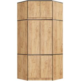 Armoire d'angle avec surmeuble AKORD S100 Chêne Craft 100 cm 6 portes 100x50x235 cm