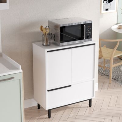 Armoire d'appoint Vesanto 91 x 75 x 36 cm blanc noir en.casa