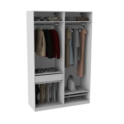 Armoire Darwin 1 Tiroir L 150 Cm X P 56 Cm X H 235 Cm Coloris Blanc Castorama