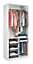 Armoire Darwin 3 paniers L 100 cm x P 56 cm x H 200 cm coloris blanc