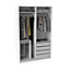 Armoire Darwin 4 tiroirs avec portes battantes L 150 cm x P 56 cm x H 235 cm coloris blanc