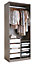 Armoire Darwin 4 tiroirs L 100 cm x P 56 cm x H 200 cm coloris chêne cendré et blanc