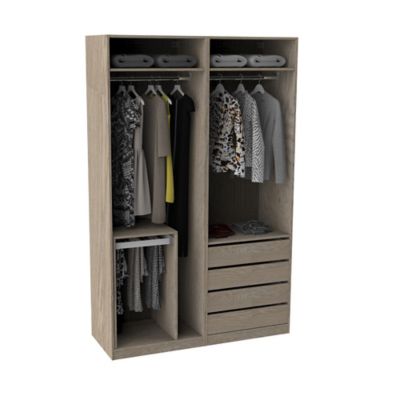 armoire darwin 4 tiroirs l 150 cm x p 56 cm x h 235 cm coloris chene castorama