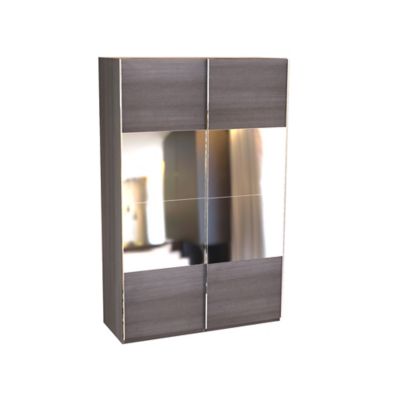 Armoire Darwin 6 Tablettes Avec Portes Coulissantes L 150 Cm X P 56 Cm X H 235 Cm Coloris Chene Cendre Castorama