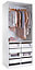 Armoire Darwin 6 tiroirs L 100 cm x P 56 cm x H 200 cm coloris blanc