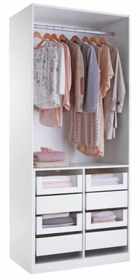 armoire darwin 6 tiroirs l 100 cm x p 56 cm x h 200 cm coloris blanc castorama