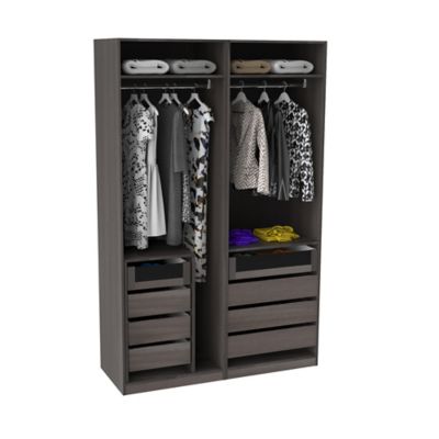 Armoire Darwin 8 Tiroirs L 150 Cm X P 56 Cm X H 235 Cm Effet Chene Cendre Castorama