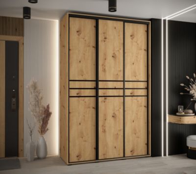 Armoire Davos 10 a portes coulissantes H. 235,2 x L. 160 x P. 60 3 portes
