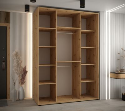 Armoire Davos 10 a portes coulissantes H. 235,2 x L. 160 x P. 60 3 portes