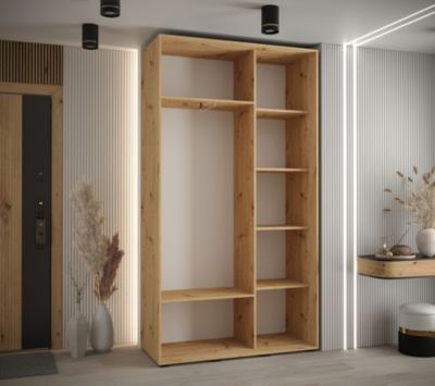 Armoire Davos 7 a portes coulissantes H. 235,2 x L. 130 x P. 45 2 portes