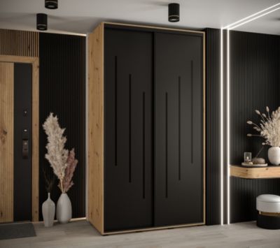 Armoire Davos 8 a portes coulissantes H. 235,2 x L. 140 x P. 60 2 portes