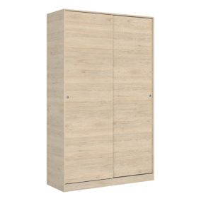 Armoire Dcapuan, Cintre pour chambre à coucher, Armoire avec 2 portes coulissantes, 120x50h204 cm, Chêne