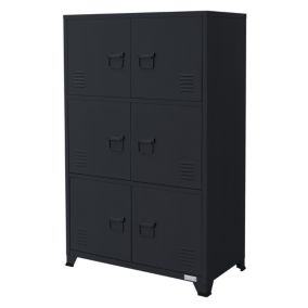 Armoire de Bureau, Anthracite, 75x40x120 cm, Acier, Armoire de Classement, 4 Pieds