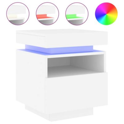 Armoire de chevet avec lumières LED blanc 40x39x48,5 cm vidaXL