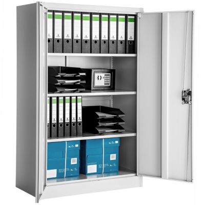 Armoire de classement en métal en acier lâqué époxy gris
