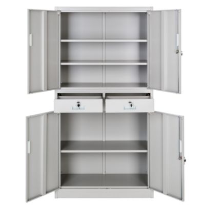 Armoire de classement en métal en acier lâqué époxy gris