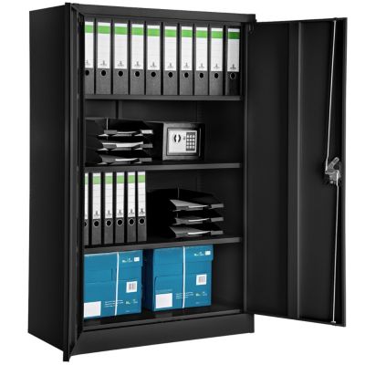 Armoire de classement en métal en acier lâqué époxy noir