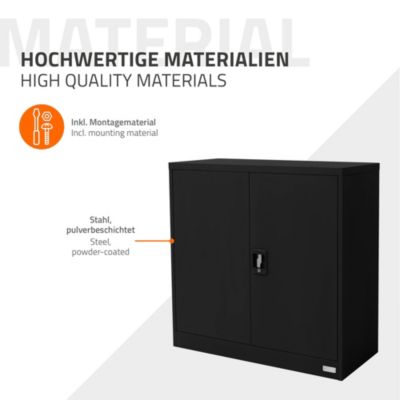 Armoire de Classement Verrouillable, 90x40x90 cm, Noir, en Acier