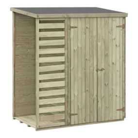 Armoire de jardin avec abri-bûches en bois traité autoclave Klikstrom Losino