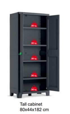 Armoire de jardin extérieure Moby Keter, L80 x P44 x H182 cm