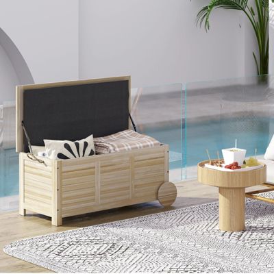 Armoire de Jardin - Meuble de Rangement Extérieur en Bois Naturel, Box ...