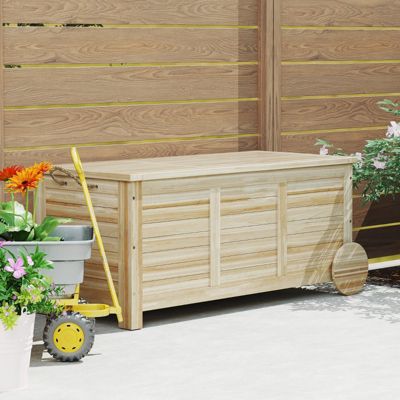 Armoire de Jardin - Meuble de Rangement Extérieur en Bois Naturel, Box ...