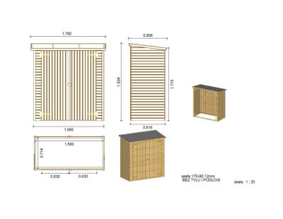 Armoire de jardin à outils 1.66x0.82 m H.1.86 - DOM85