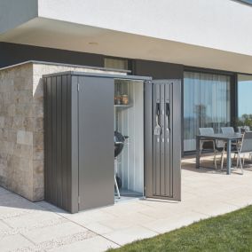 Armoire de jardin Roméo acier anthracite Biohort l.132 x P.87 x H.181 cm