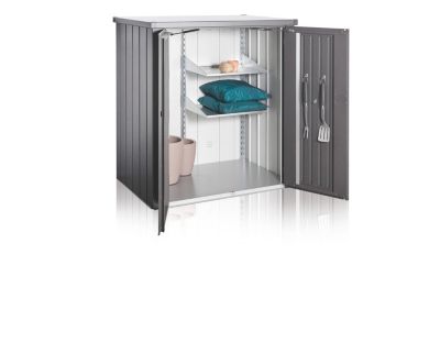 Armoire de jardin Roméo acier anthracite Biohort l.132 x P.87 x H.181 cm
