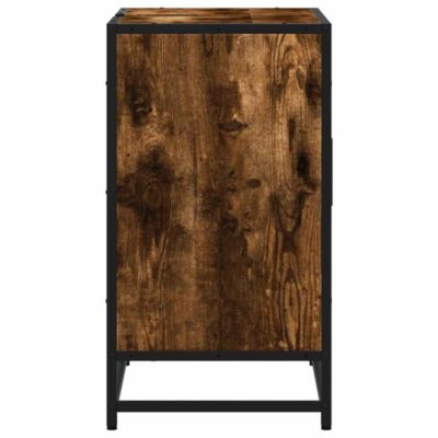 Armoire de lavabo de salle de bain chêne fumé 65x33x60 cm vidaXL