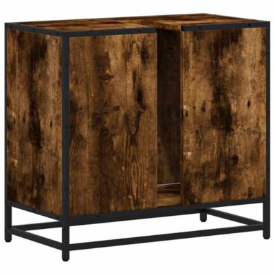 Armoire de lavabo de salle de bain chêne fumé 65x33x60 cm vidaXL