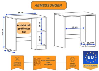 Armoire de lavage RAUMHIRSCH Armoire à linge pour machine à laver et sèche-linge