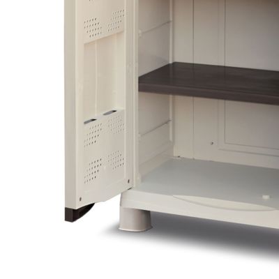Armoire de rangement 2 portes 4 Etagères 70 x 47 x 184cm 4 pieds Charge 100kg max INTEC