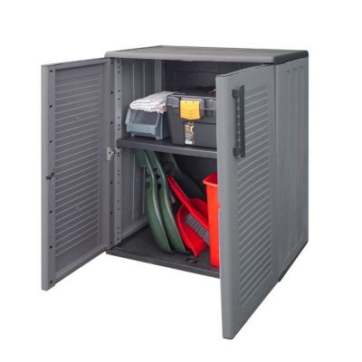 Armoire de rangement - Art Plast - E71/B - Plastique recyclé - 2 portes - Gris anthracite