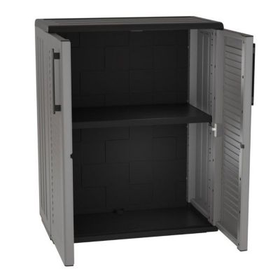 Armoire de rangement - Art Plast - E71/B - Plastique recyclé - 2 portes - Gris anthracite