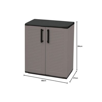 Armoire de rangement - Art Plast - E71/B - Plastique recyclé - 2 portes - Gris anthracite