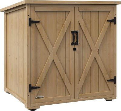Armoire de Rangement en Bois, Double Porte étagère réglable 77,5L x 88l x 83/90H cm