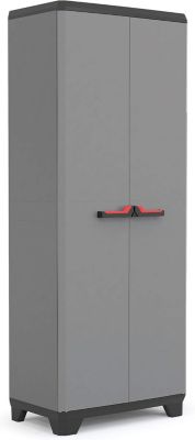Armoire de Rangement en Resine Multifonctions avec Etageres et Pieds Ajustables 68 x 39 x 173 cm