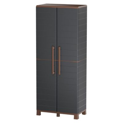 Armoire de rangement haute 2 portes 3 Etagères réglables 68 x 37 x 169cm - Meuble de Garage Atelier Buanderie Artplast