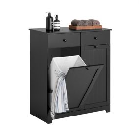 Armoire de Salle de Bain 2 Tiroirs et 2 Panier à Linge, BZR33-Sch, SoBuy