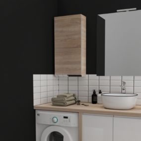 Armoire de salle de bain 40x80 décor chêne oak bordolino à suspendre