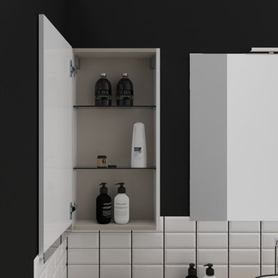 Armoire de salle de bain 40x80 laqué blanc brillant à suspendre