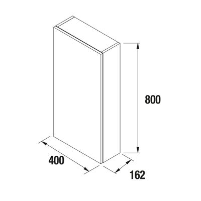 Armoire de salle de bain 40x80 laqué blanc brillant à suspendre